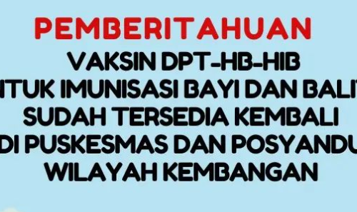 Informasi Vaksin DPT-Hb-HIB untuk bayi dan balita januari 2024