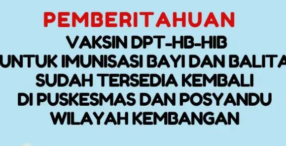 Informasi Vaksin DPT-Hb-HIB untuk bayi dan balita januari 2024